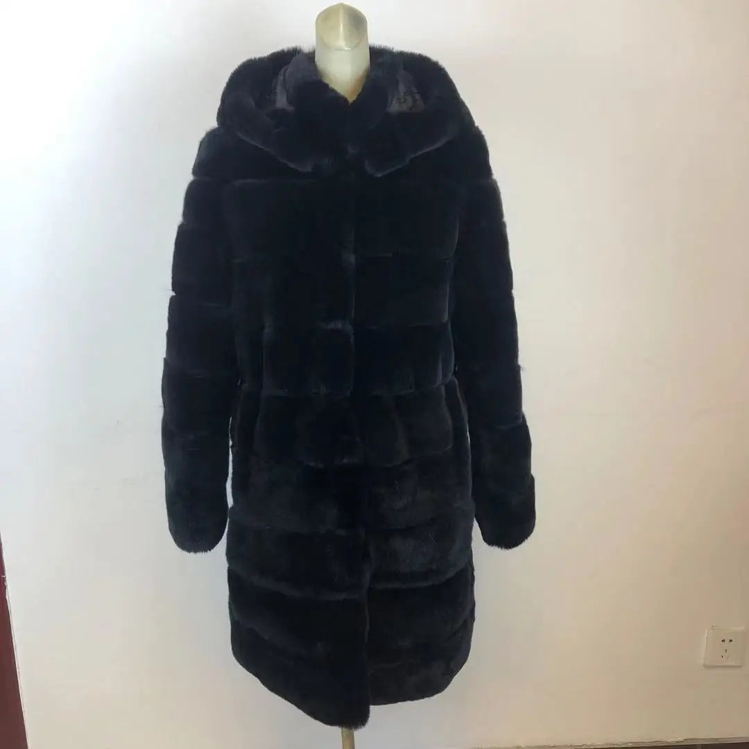 2025 Rabbit Fur Coat Rabbit Fur Jacket Stand Collar Imported Rex Rabbit Coat Stripes Rex Rabbit Fur Coat High Quality Natural Fu