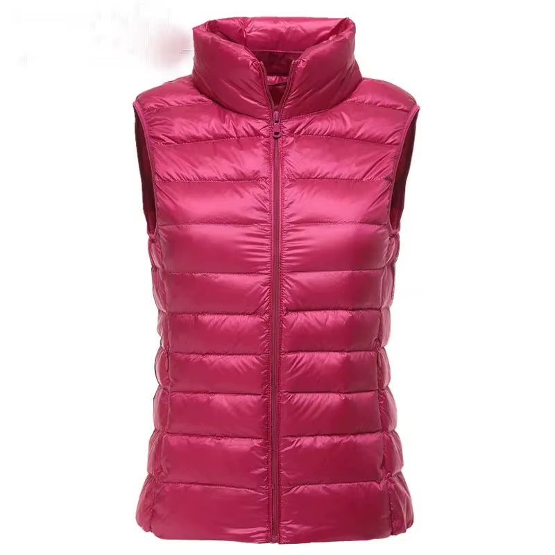 New 2026 Women Women Ultra Light down Vests Slim Sleeveless Jacket Portable Girl Lightweight Windproof Waistcoat