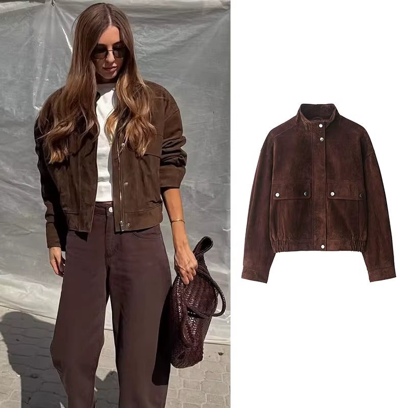 Women'S Autumn Jackets 2025 New Fashion Big Pocket Elegant Women'S Slim Warm Jackets Autumn Street Chic Young Student Coats