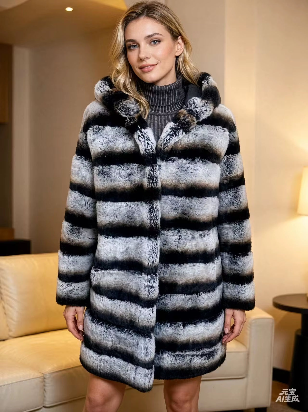 2025 Rabbit Fur Coat Rabbit Fur Jacket Stand Collar Imported Rex Rabbit Coat Stripes Rex Rabbit Fur Coat High Quality Natural Fu
